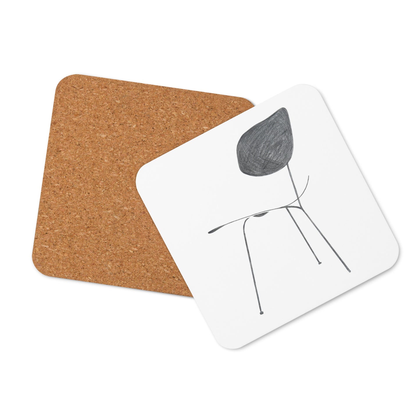 Simple Modern Chair Cork-Back Coaster