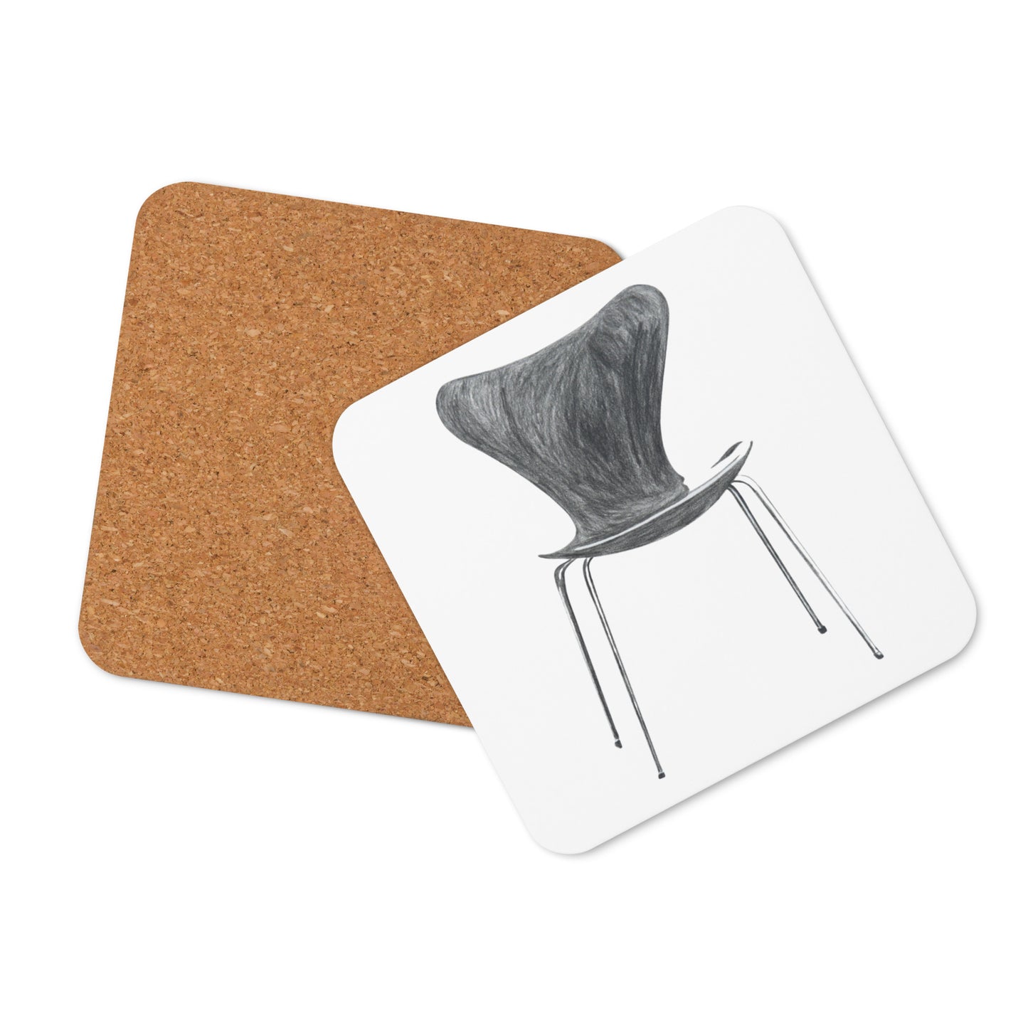 Modern Stacking Chair Cork-Back Coaster
