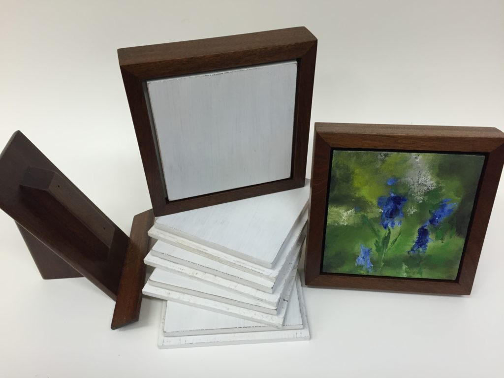 For Howard - Small painting, primed panels, frame and easel