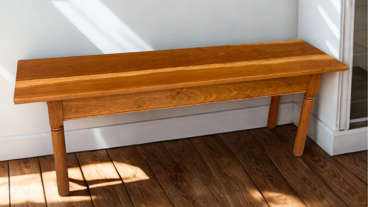 Cherry Bench with Turned Legs