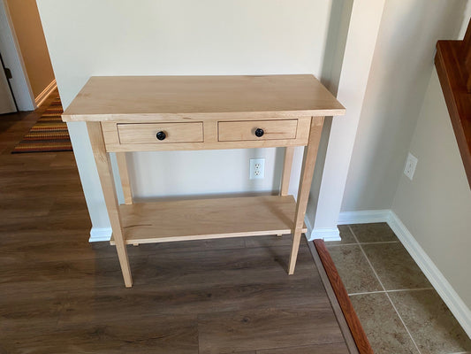 Cherry Table with a Custom Inset Bottom Shelf by Bill Henkelman