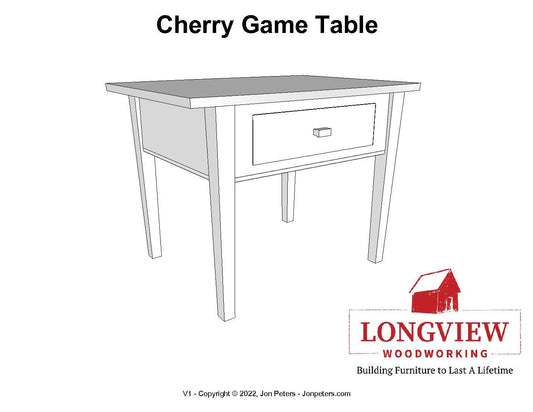 Cherry Game Table Design Plans