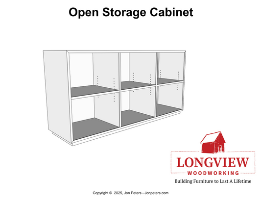 Open Storage Veneer Cabinet