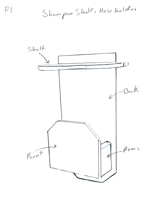 Outdoor Shower Shampoo Shelf With Hose Holder