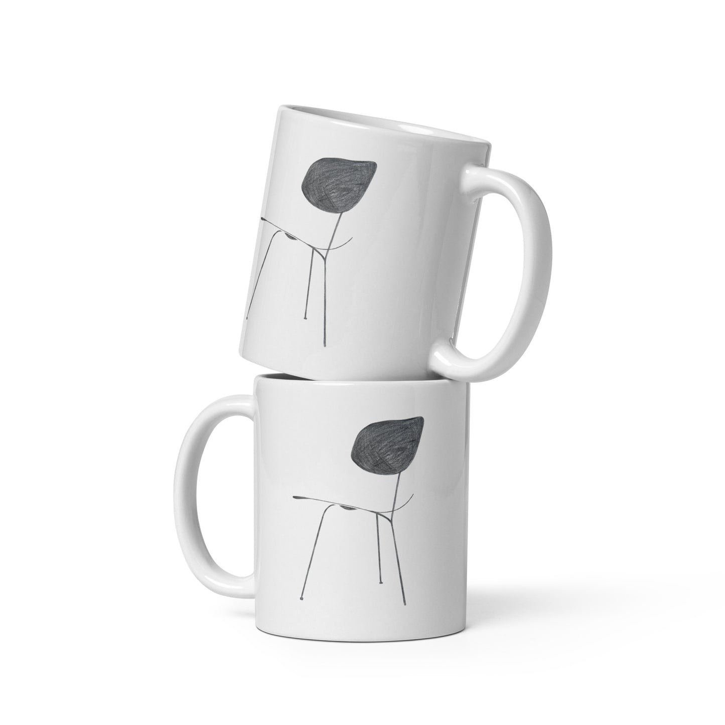 Simple Modern Chair White Glossy Mug