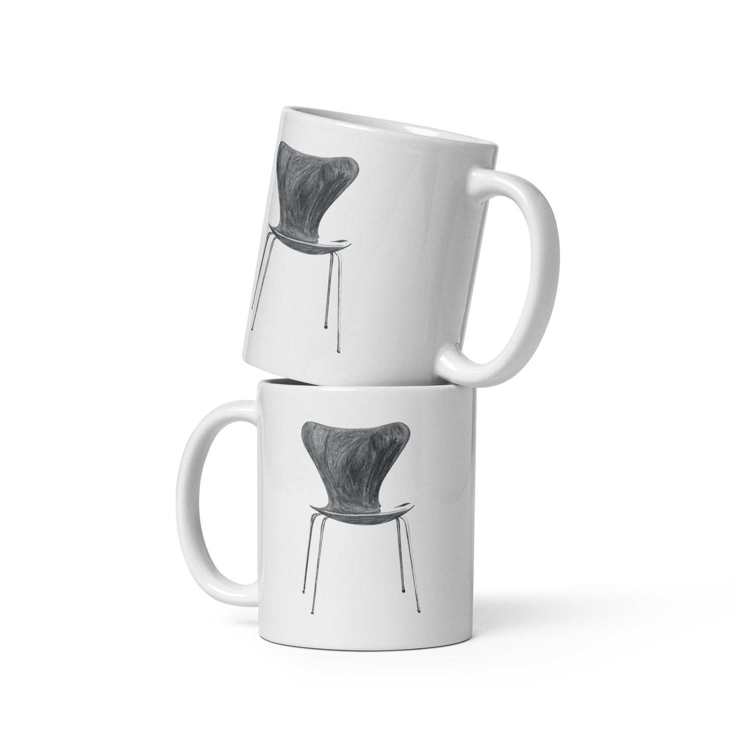 Modern Stacking Chair White Glossy Mug