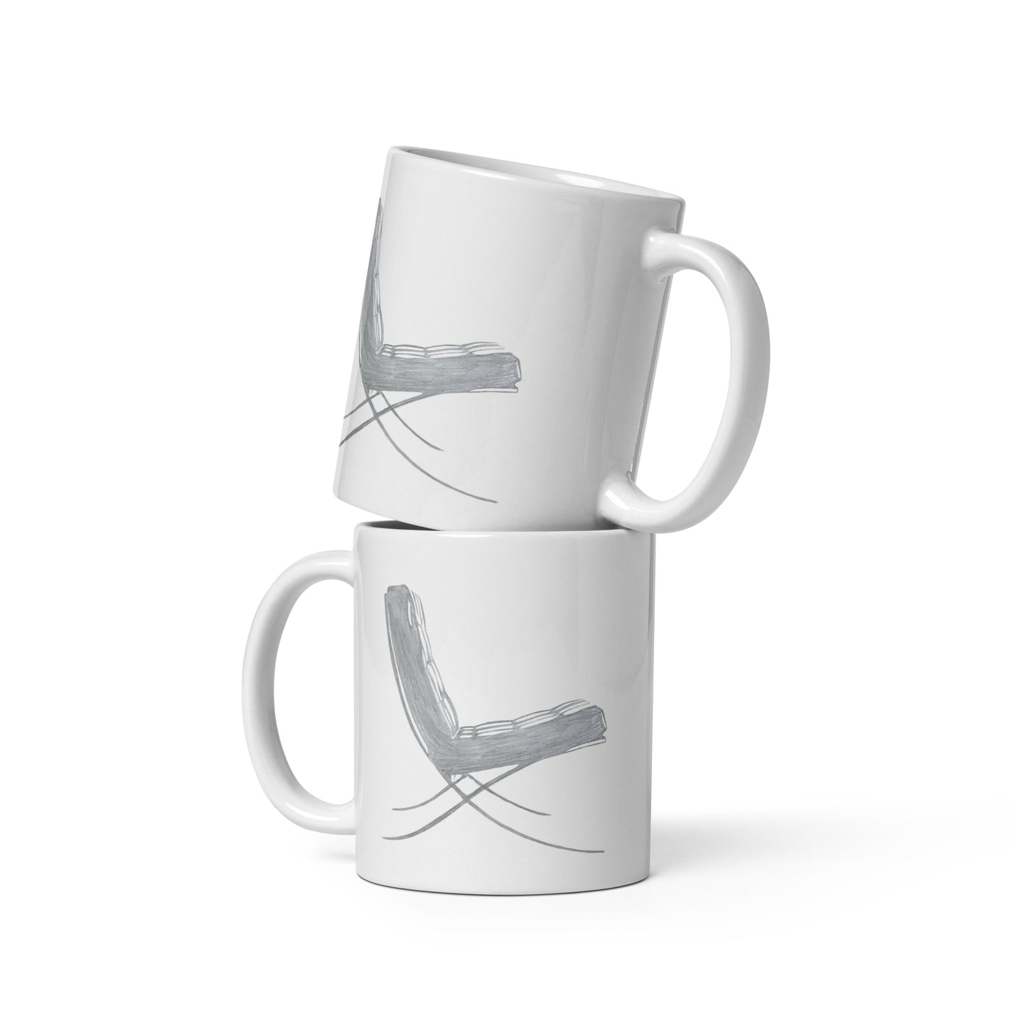 Barcelona Chair White Glossy Mug