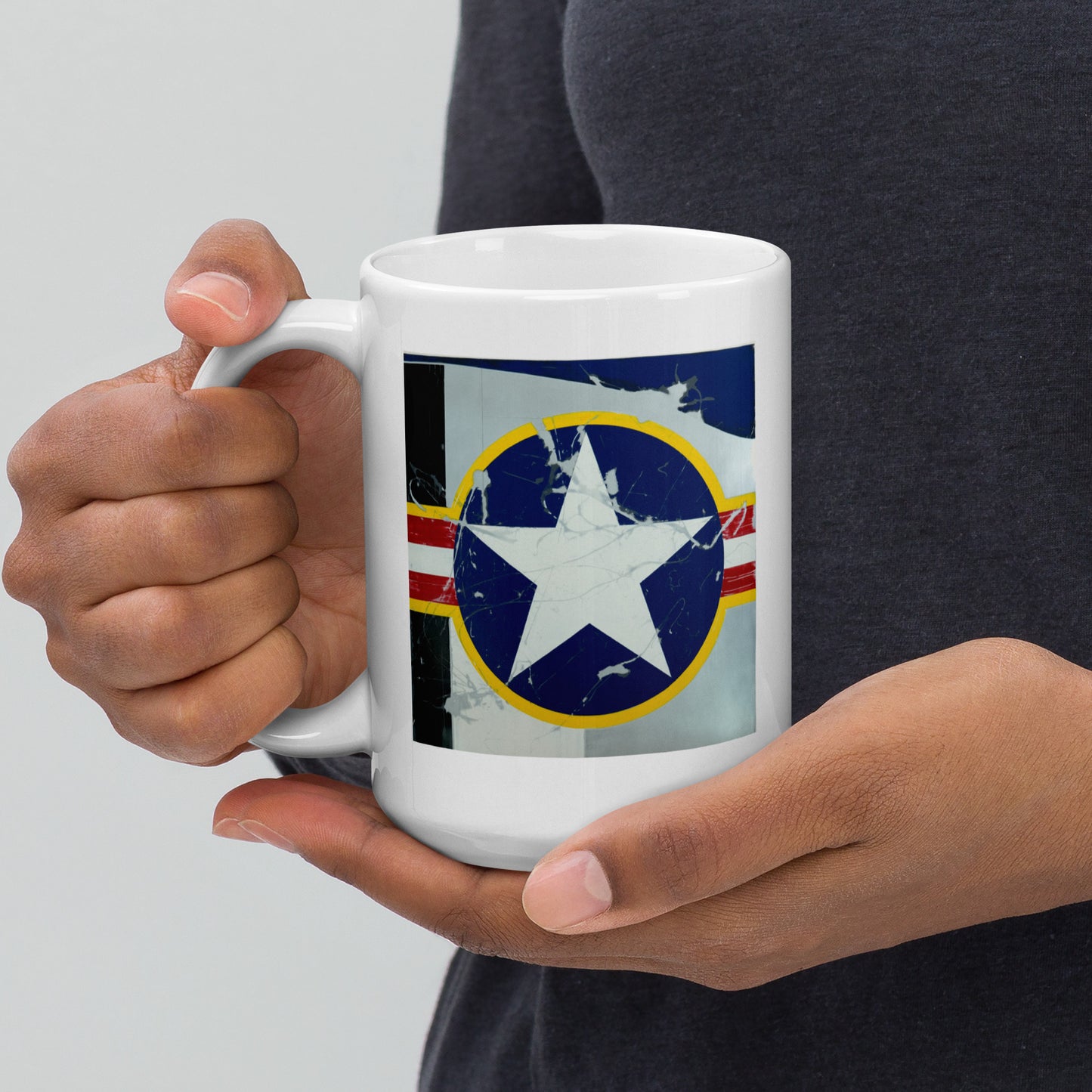 P-47 Thunderbolt Star White Glossy Mug