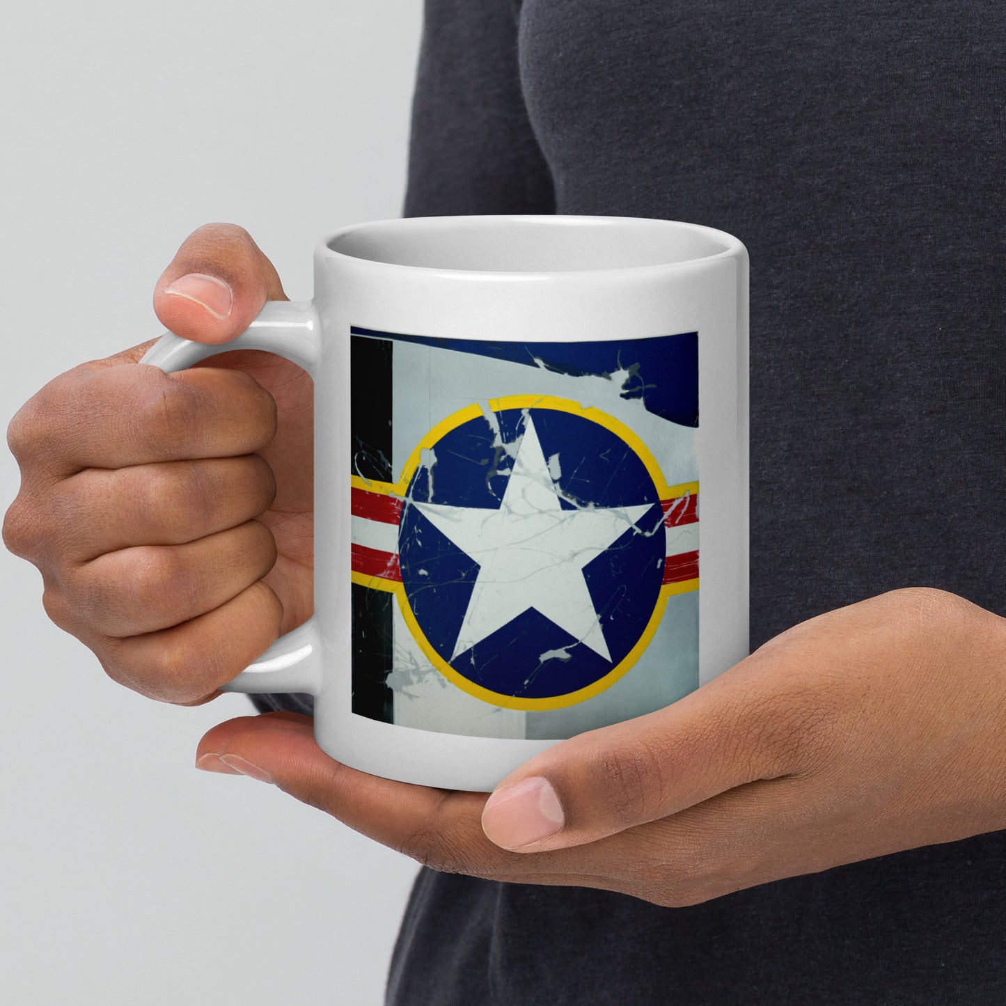 P-47 Thunderbolt Star White Glossy Mug