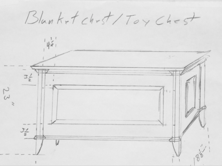 Blanket Chest drawing | Longview Woodworking with Jon Peters