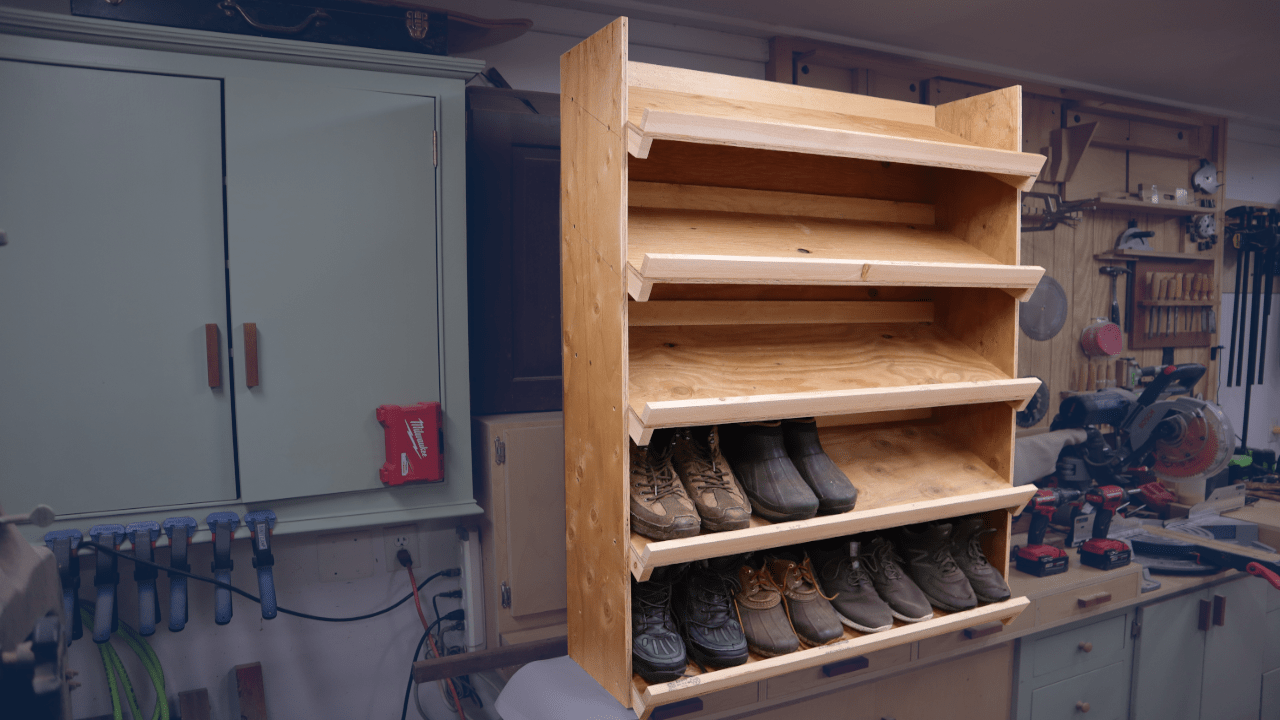 Build [a NOT SO FANCY] Shoe Rack for Work Shoes 