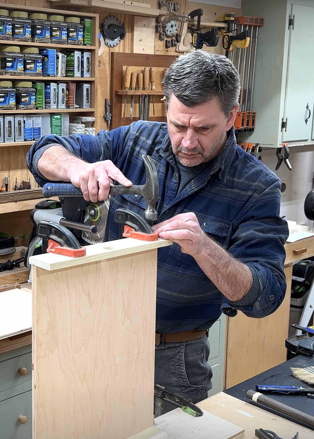 Jon Peters working on the Red Flowers Tray # 1